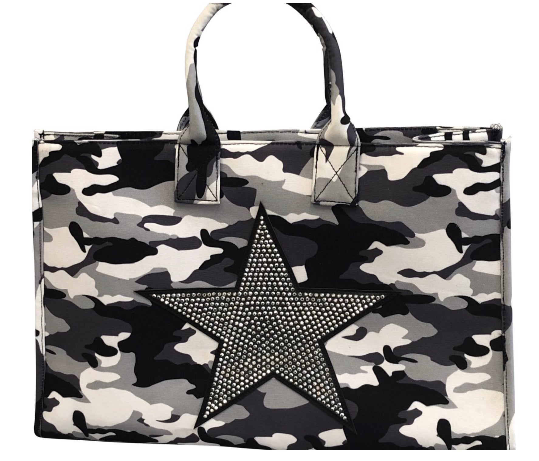 Camo and star tote