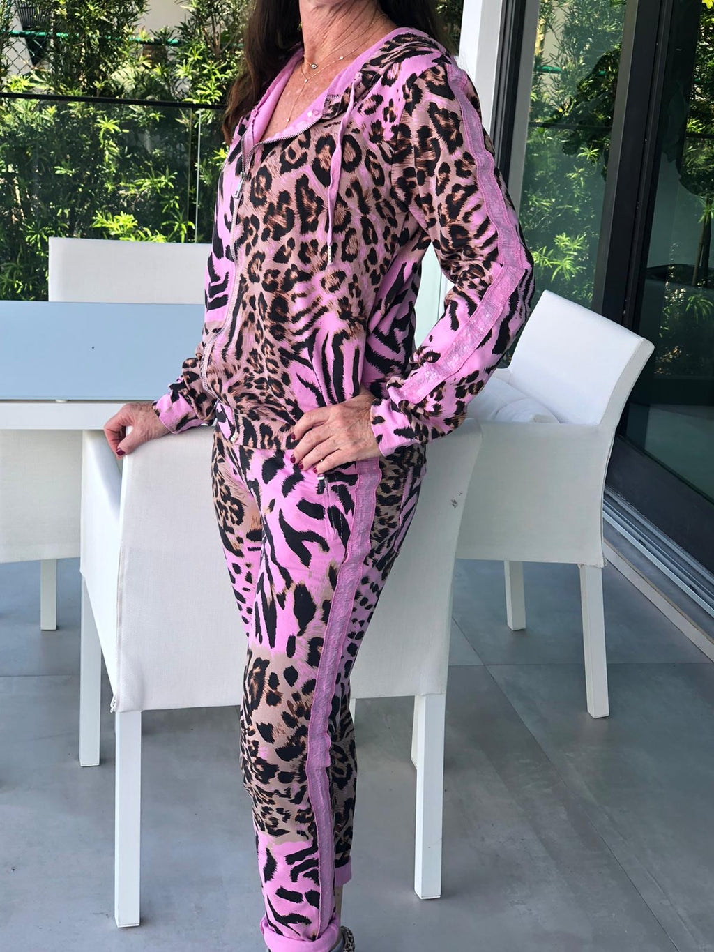 Leopard track suit