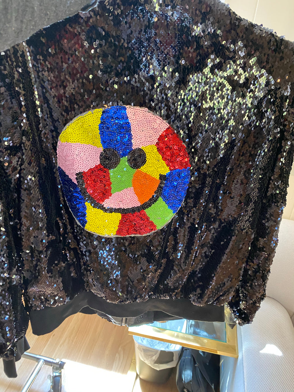 Sequin smile bomber